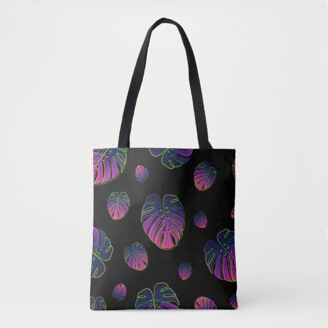 Tote Bag Motif d'illustration de feuille tropicale Monstera (Devant)