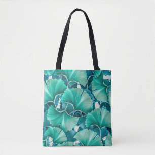 Tote Bag Motif d'illustration de ginkgo biloba vert