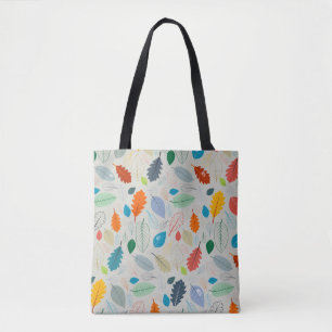 Tote Bag Motif d'illustration Feuilles d'automne vintage