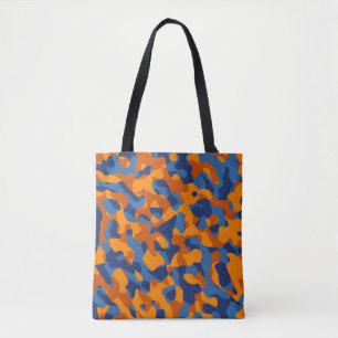 Tote Bag Motif d'impression du camouflage bleu orange