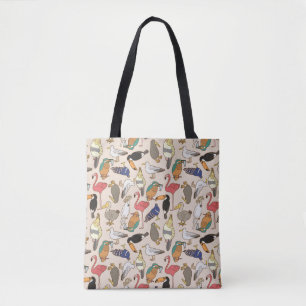 Tote Bag motif d'oiseaux transparent