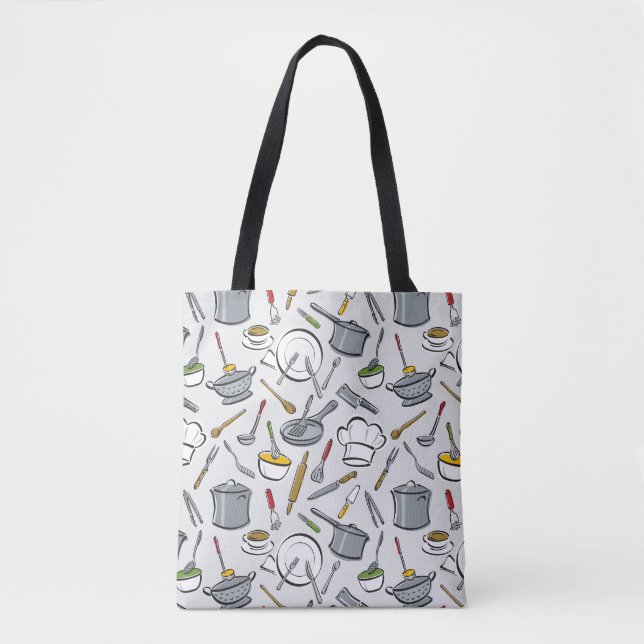 Tote Bag Motif d'outils de cuisine (Devant)