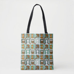 Tote Bag Motif du bloc des animaux des bois