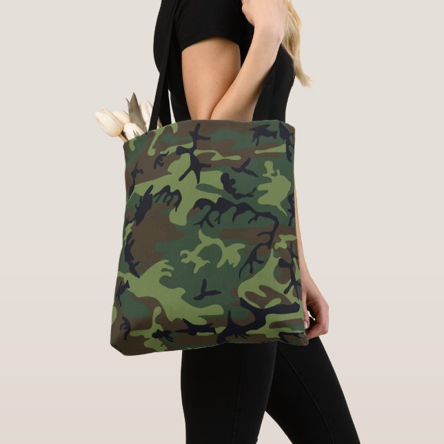Tote Bag Motif du Camouflage Vert, Motif militaire, Armée (De près)