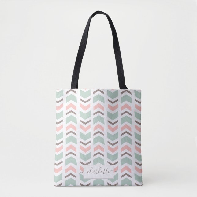 Tote Bag Motif du chevron Boho (Devant)