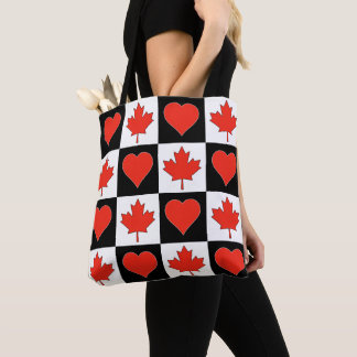 Tote Bag Motif du coeur du drapeau du Canada Pride canadien