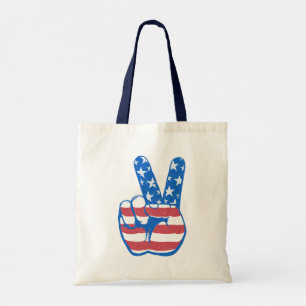 Tote Bag Motif du drapeau américain de la paix