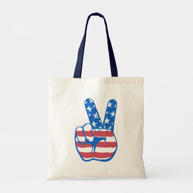 Tote Bag Motif du drapeau américain de la paix (Dos)