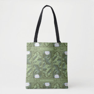 Tote Bag Motif du panneau Lotus Botanique - Le Lotus Blanc