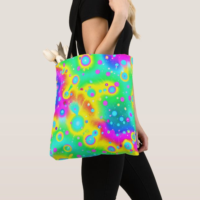 Tote Bag Motif dynamique Neon Blaze (De près)