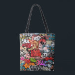 Tote Bag Motif dynamique urbain d'art de graffiti d'art de<br><div class="desc">Ce plein motif dynamique et explosif urbain sans couture moderne de graffiti d'art de rue est non seulement réservé pour des artistes de hip hop mais pour chacun indépendamment de l'âge et de l'arrière - plan. Grands cadeaux pour les amis qui veulent une conception renversante et créative de motif, qui...</div>