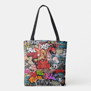 Tote Bag Motif dynamique urbain d'art de graffiti d'art de