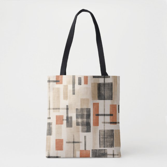 Tote Bag Motif écossais abstrait du milieu du siècle (Devant)