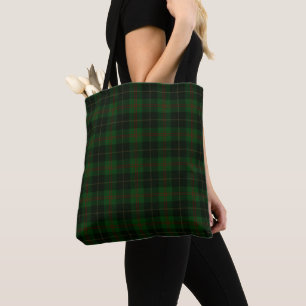 Tote Bag Motif écossais vert tartan plaid