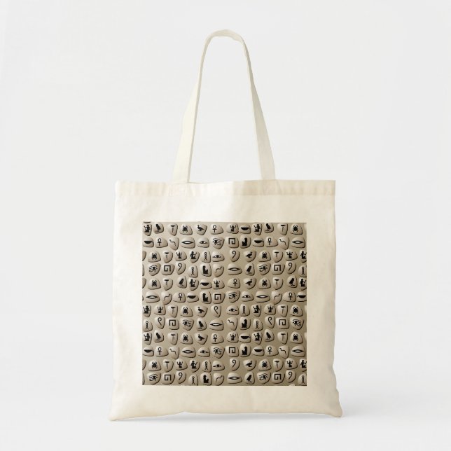 Tote Bag Motif égyptien de pierres de hiéroglyphes (Devant)