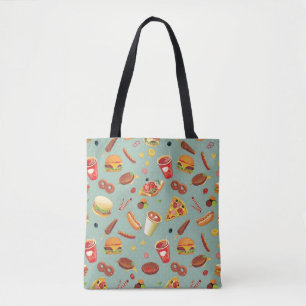 Tote Bag Motif élégant d'aliments de préparation rapide