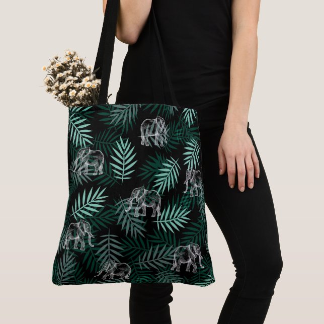 Tote Bag Motif éléphant (De près)