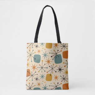 Tote Bag Motif en étoileburst de style Mid Century Modern