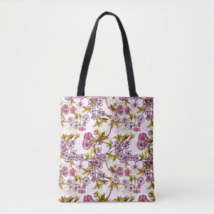 Tote Bag Motif en fleurs de cerisiers
