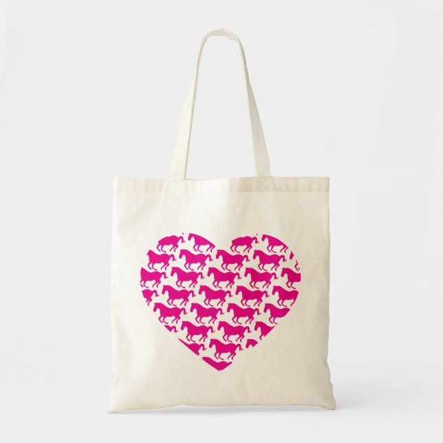 Tote Bag Motif en forme de coeur de cheval (Devant)