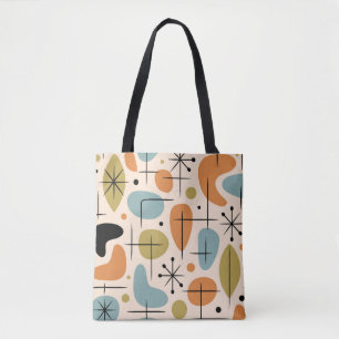 Tote Bag Motif en forme d'étoile de style Mid Century Moder