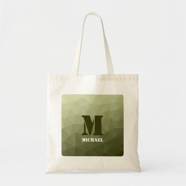 Tote Bag Motif en maille géométrique vert clair de l'armée  (Devant)