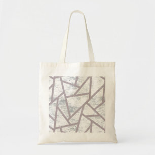 Tote Bag Motif en mosaïque gris pâle