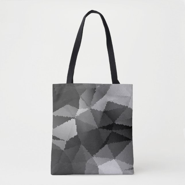 Tote Bag Motif en mosaïque noire et blanche (Devant)