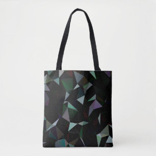 Tote Bag Motif en mosaïque triangle noir foncé. illu géomét