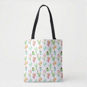 Tote Bag Motif en pastel d'aquarelle de cactus