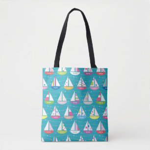 Tote Bag Motif en pastel de voilier