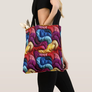 Tote Bag Motif en tissu coloré