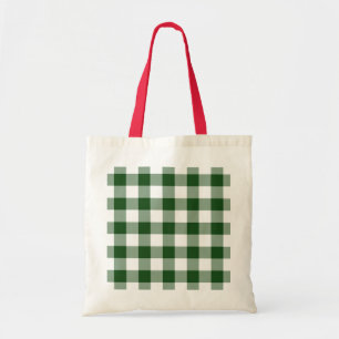 Tote Bag Motif En vichy vert et blanc