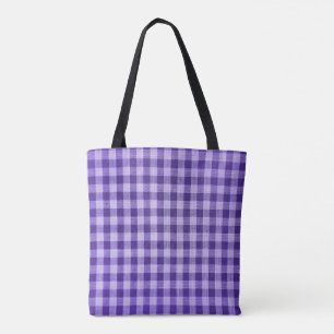 Tote Bag motif en vichy violet