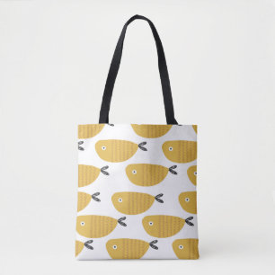 Tote Bag Motif enfantin sans couture avec des poissons drô