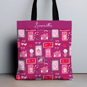 Tote Bag Motif esthétique de coquette violette fantaisiste
