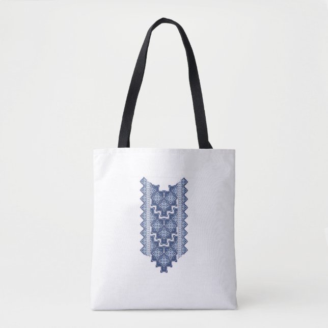 Tote Bag Motif ethnique bleu (Devant)