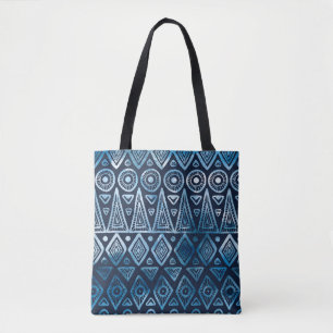 Tote Bag Motif ethnique bleu classique
