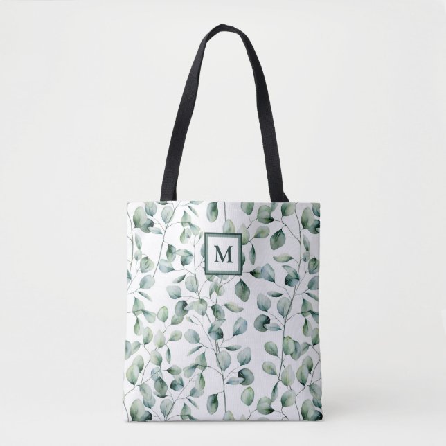 Tote Bag Motif Eucalyptus aquarelle (Devant)