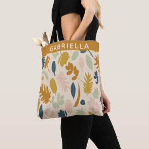 Tote Bag Motif Feuille des fleurs d'automne en botanique pe