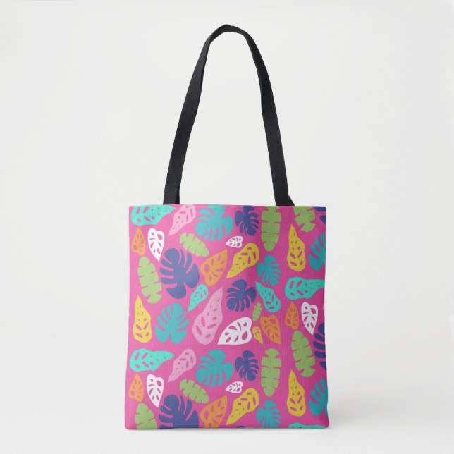 Tote Bag Motif Feuille d'été de couleur vive (Devant)