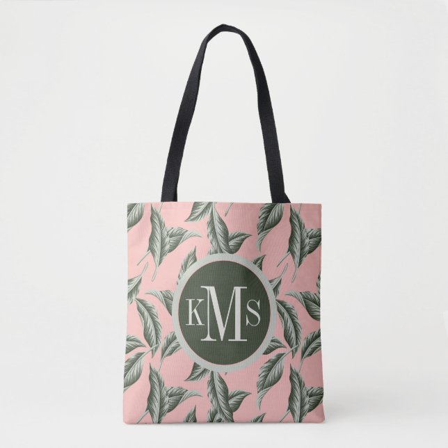 Tote Bag Motif Feuille du jardin tropical (Devant)
