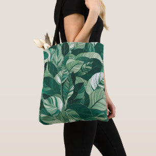 Tote Bag Motif Feuille vert moderne