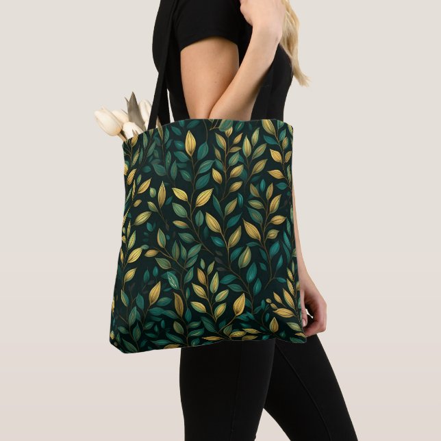 Tote Bag Motif Feuille verte (De près)
