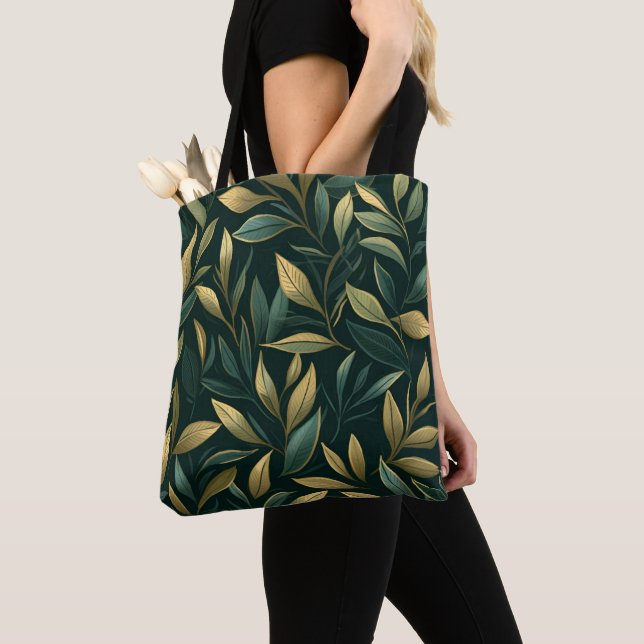 Tote Bag Motif Feuille verte (De près)