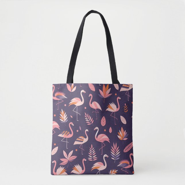 Tote Bag Motif Flamant rose Paradise (Devant)