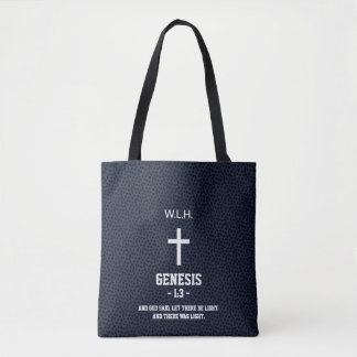 Tote Bag Motif Flecks noirs Bible Chapitre Verset Chrétien
