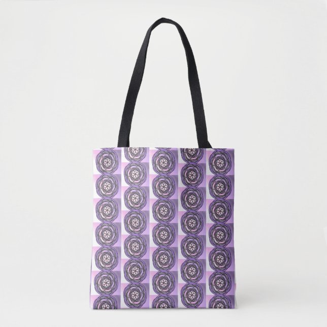 Tote Bag Motif fleur de la passion violette (Devant)