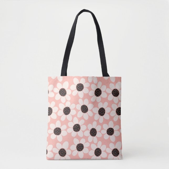 Tote Bag Motif Fleur Rose Cute (Devant)