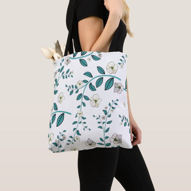 Tote Bag Motif Fleur transparent (De près)